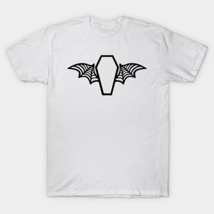 Batwing Coffin - Black on Orange T-Shirt